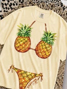 Pineapple Karol G Inspired Bikini Graphic Comfort Colors Tshirt Small-XL